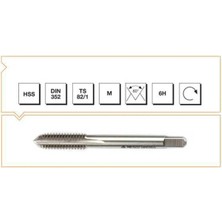 Moontime Alaçatı Makina Takım Hss Dın 352 Metrik Normal Vidalı Kılavuz Son M3 - B00104040300
