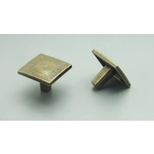 Moontime Alaçatı 34 mm Antik Sarı Mercan Düğme Kulp (10 Adet)