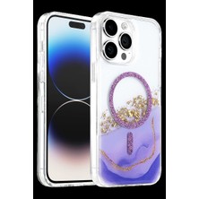 Royaleks Onegif Apple Iphone 14 Pro Max Lotus Simli Magsafe Kapak - Mor