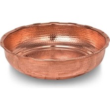 Moontime Alaçatı Lena Bakır Kurnacı Hamam Tası 18 cm Makine Işleme Kırmızı