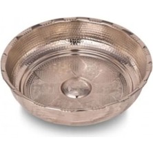 Moontime Alaçatı Nikel El Yapımı Otantik Motifli Bakır Hamam Tası ve Kına Tası 20 cm