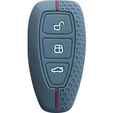 Odea Autohan Keys Ford Anahtar Kılıfı, Focus Fiesta Kuga Mondeo Smax Cmax Ecosport Modelleri Için, Gri Petek Desenli Silikon Koruyucu Kılıf