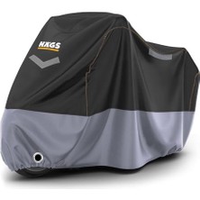 Odea Haegs Motosiklet Brandası, Motor Kılıfı, Örtüsü Dış Mekan Motosiklet Örtüsü Su Geçirmez, Rüzgar, Toz Geçirmez, Motor Garaj Brandası, Kışa Dayanıklı (XL:245X95X125 Cm) - Siyah - Gri