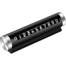 Odea Telefon Numarası Gösterge Kartı, Siyah, Silindir Şekilli, Gümüş Metal Uçlu, Rakam Göstergeli