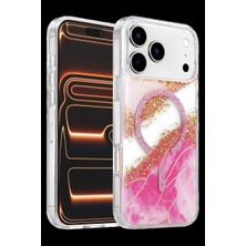 Royaleks Onegif Apple Iphone 17 Pro Lotus Simli Magsafe Kapak - Pembe