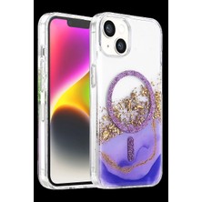 Royaleks Onegif Apple Iphone 15 Lotus Simli Magsafe Kapak - Mor