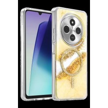 Royaleks Onegif Xiaomi Redmi 14C Lotus Simli Magsafe Kapak - Gümüş