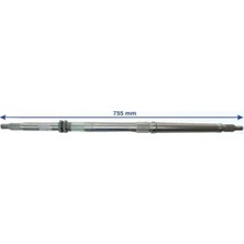 Moontime Alaçatı Aks Kanuni 125-F150 Off Road 755 mm Tek Yivli Bilya Yatağı 30 mm 23 Freze Öm