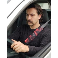 Odea Dijital Baskılı Emniyet Kemeri Pedi, Türk Bayrağı Temalı, 26 Cm, Yumuşak Süngerli, Universal, 2 Adet