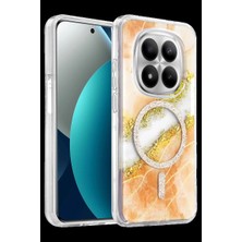 Royaleks Onegif Xiaomi Redmi Note 15 4g Lotus Simli Magsafe Kapak - Turuncu