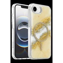 Royaleks Onegif Apple Iphone 17E Lotus Simli Magsafe Kapak - Gümüş