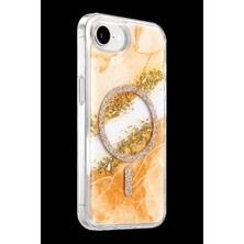 Royaleks Onegif Apple Iphone 17E Lotus Simli Magsafe Kapak - Turuncu