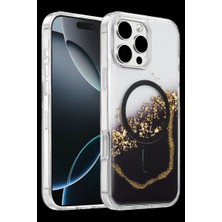 Royaleks Onegif Apple Iphone 16 Pro Max Lotus Simli Magsafe Kapak - Siyah