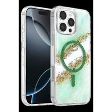 Royaleks Onegif Apple Iphone 16 Pro Max Lotus Simli Magsafe Kapak - Yeşil