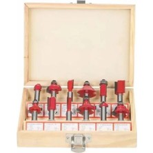 Moontime Alaçatı 12 Parça Freze Uç Takımı Ahşap Oyma Ağaç Delme Çantalı Set 8 mm