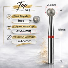 Moontime Alaçatı Elmas Freze Başlık Top Yumuşak Sertlik (Kırmızı) 0,23 mm Adet Fiyatı