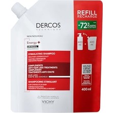 Odea Vıchy Dercos Energy+ Dökülme Karşıtı Şampuan Yeniden Dolum Paketi 400 ml | Tüm Saç Tipleri, Sağlıklı ve Güçlü Saçlar, Aminexil ve Niasinamid ile Zenginleştirilmiş