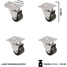 Moontime Alaçatı Tablalı 28MM Mobilya Tekeri (X4)