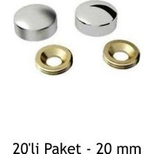 Moontime Alaçatı 20 mm Vida Tapası / Krom 20'li Paket