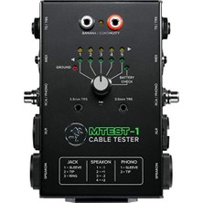 Odea Mtest-1 Kablo Test Cihazı 6-Pin Anahtarı ve 7 Konnektör Tipleri: 1/4 "trs ve Ts, 1/8" Trs ve Ts, Xlr, Rca/phono, Speakon, Mıdı ve Banana Kabloları