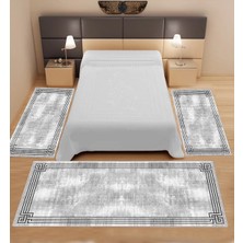 Moontime Alaçatı Style Home Özel Tasarım Dijital Baskılı Yıkanabilir 3' Lü Yatak Odası Takımı