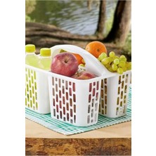 Moontime Alaçatı Çok Amaçlı Tutmalı Organizer – 3 Bölmeli Tezgah Üstü ve Dolap Içi Düzenleyici 30X21 cm