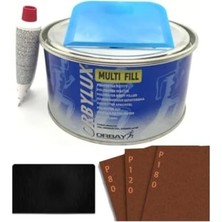 Odea Polyester Çelik Macun 1000 Gram Set+3 Adet Zımpara ve 1 Adet Macun Çeliği