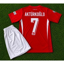 Mmt Spor Türkiye Aktürkoğlu Yeni Sezon 25/26 Özel Tasarım 7 Numara Kırmızı Çocuk Futbol Forması 2li Set