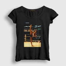 Presmono Kadın Siyah Kickboxer Film Jean Claude Van Damme T-Shirt