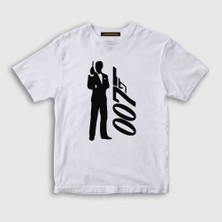 Presmono Unisex Çocuk Beyaz Tuxedo Film James Bond T-Shirt