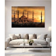 Moontime Alaçatı Sultanahmet Cami Cam Tablo Hediyelik Büyük Tablo Ev Ofis Dekoru