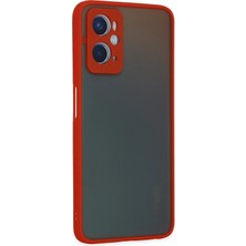 Moontime Alaçatı Oppo A96 Telefon Kılıfı - Yanları Renkli Mat Kapak - Matte Case | Renk : Kırmızı