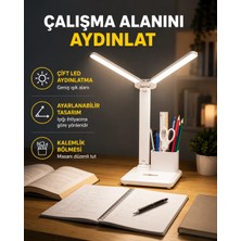 Teknodayım Kısılabilir LED Masa Lambası – Kalemlik Telefon Standlı, Göz Yormayan Işık Yeni Nesil