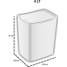 Moontime Alaçatı Touch Çöp Kovası 4 Litre Mıknatıs Kapak
