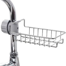 Moontime Alaçatı Mutfak Musluk Raf Sünger Tutucu Lavabo Organizer Asılı Damlalıklı Raf Paslanmaz Askı