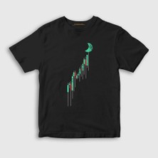 Presmono Unisex Çocuk Siyah To The Moon Bitcoin T-Shirt
