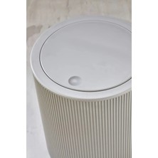 Moontime Alaçatı 6,5 Lt Yuvarlak Çizgi Model Banyo Mutfak Çöp Kovası Gri