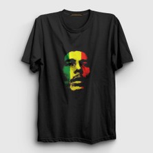 Presmono Unisex Siyah Ethiopia Bob Marley T-Shirt
