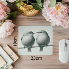 Moontime Alaçatı Kuş Severler Için Sade El Çizimi Mousepad - 19X23 cm 2 mm Dikdörtgen Ithal Baskılı Mouse Pad