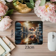 Moontime Alaçatı Dairesel Yüzüşlü Koi Balığı Mousepad - 19X23 cm 2 mm Dikdörtgen Ithal Baskılı Mouse Pad