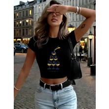 Tarzsokak Kokteyl Paris Fransa Baskı Bayan Kırpma Üstleri Yaz O-Boyun Yumuşak Tees Sokak Ince T Gömlek