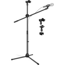 Aydogan's 180CM Maksimum Uzunluk Mikrofon Standı Multi Fonksiyonel 2in1 Microphone Katlanabilir Açısı Ayarlanabilir Zemin Üstü - Model 103
