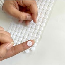 Aydogan's Dünya Magnet 50 Adet Arkası Yapışkanlı Yuvarlak Cırt Cırtlı Bant, Kaliteli Cırt Bant, Çap 1cm (Beyaz Renk)