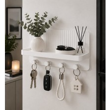 Luvena Raflı Duvar Tipi Anahtar Askılığı 4 Kancalı Anahtar Düzenleyici Organizer Duvar Askısı