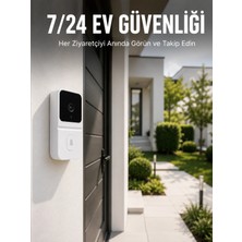 Hace Bazaar Kablosuz Beyaz Akıllı Kapı Zili Wi-Fi Bağlantılı Hd Kameralı Ev Güvenlik Sistemi