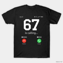 Tarzsokak 67 Is Calling Meme Six Seven Brainrot T-Shirt Erkekler Kadınlar Için %100 Pamuklu Tişörtler K