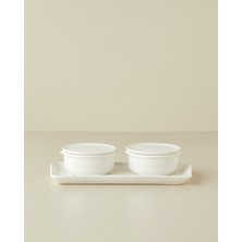 English Home Swan Pearl Seramik 2'li Kahvaltılık 13X26,5 cm Beyaz