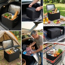 Hace Bazaar Isı Koruyucu Termal Taşıma Çantası 32 Litre – Araç Bagaj Organizeri, Termos, Katlanabilir Keçe Saklama Çantası 37X27X25 cm (4887)