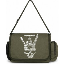 Sevbano Linkin Park Rock Metal Müzik Grubu Baskılı Unisex Okul, Spor, Ofis Çok Amaçlı Postacı Çantası