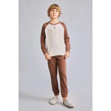 DeFacto %100 Pamuk Bisiklet Yaka Reglan Uzun Kollu Üst Lastik Paça Alt 2'li Pijama Takımı Erkek Çocuk I1443A826AU